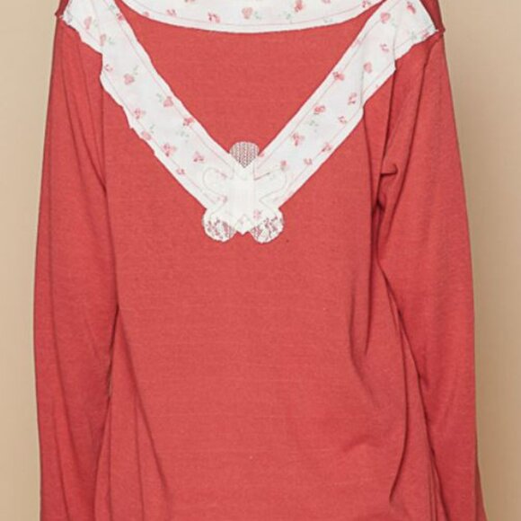 POL Cream & White Long Sleeve Top with Lace - Picture 3 of 3